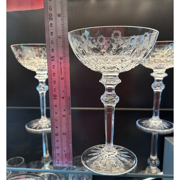 Rogaska "Gallia" Crystal Champagne Sherbet Glasses 7 1/8 Inches Tall Set of 6 - Picture 5 of 10